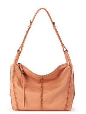 The Sak Los Feliz Medium Leather Shoulder Bag in Peach Tan